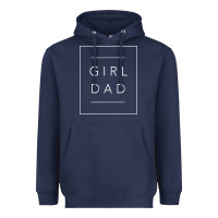 Navy father of girls tee, proud new girl dad t shirt Heavyweight Hoodie - linhVisuals