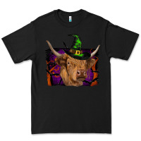 Black highland cow halloween Premium Tee - RanaPortraitStore