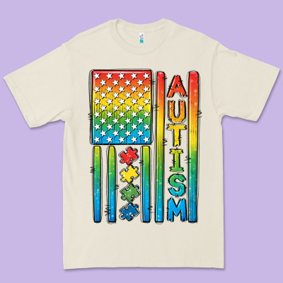 Autism American Flag Premium Tee Designed By Cowgirlartshop