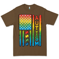 Cacao Autism American Flag Premium Tee - CowGirlArtShop