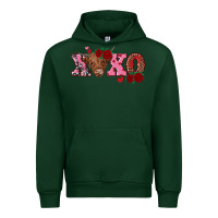 Forest Green xoxo highland cow Urban Hoodie - RanaPortraitStore