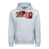 Heather Grey xoxo highland cow Urban Hoodie - RanaPortraitStore