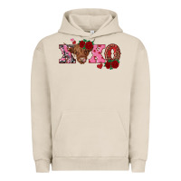 Pigment French Oak xoxo highland cow Urban Hoodie - RanaPortraitStore