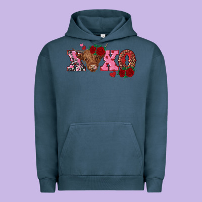Xoxo Highland Cow Urban Hoodie Designed By Ranaportraitstore
