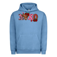 Pigment Pebble Blue xoxo highland cow Urban Hoodie - RanaPortraitStore