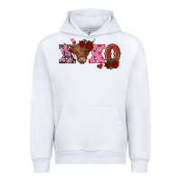 White xoxo highland cow Urban Hoodie - RanaPortraitStore