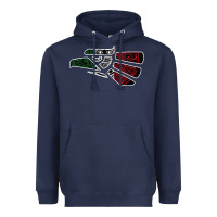 Navy hecho en mexico aztec calendar mexican eagle t shirt Heavyweight Hoodie - linhVisuals