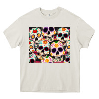 Cream cinco de mayo skull Heavy Core Tee - CowGirlArtShop