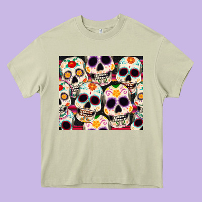 Cinco De Mayo Skull Heavy Core Tee Designed By Cowgirlartshop
