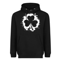 Black irish pride clover leaf  saint irish pats st. patrick's day t shirt Heavyweight Hoodie - linhVisuals