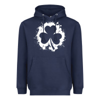 Navy irish pride clover leaf  saint irish pats st. patrick's day t shirt Heavyweight Hoodie - linhVisuals