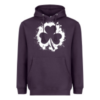 Plum irish pride clover leaf  saint irish pats st. patrick's day t shirt Heavyweight Hoodie - linhVisuals