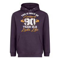 90th Birthday Novelty Gift Awesome 90 Year Old T Shirt Heavyweight Hoodie | Teevron