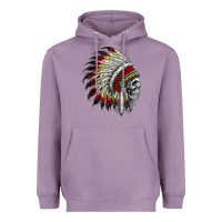 Lavender native american indian chief skull motorcycle headdress  t shirt Heavyweight Hoodie - linhVisuals