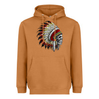 Meerkat native american indian chief skull motorcycle headdress  t shirt Heavyweight Hoodie - linhVisuals