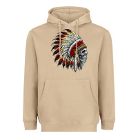 Mushroom native american indian chief skull motorcycle headdress  t shirt Heavyweight Hoodie - linhVisuals