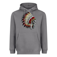 Storm native american indian chief skull motorcycle headdress  t shirt Heavyweight Hoodie - linhVisuals