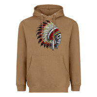 Toasted Coconut native american indian chief skull motorcycle headdress  t shirt Heavyweight Hoodie - linhVisuals