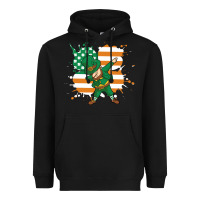 Black dabbing leprechaun irish american flag Heavyweight Hoodie - linhVisuals