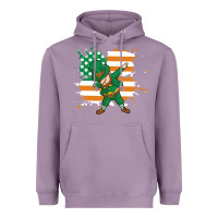 Lavender dabbing leprechaun irish american flag Heavyweight Hoodie - linhVisuals
