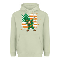 Matcha dabbing leprechaun irish american flag Heavyweight Hoodie - linhVisuals