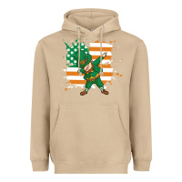 Mushroom dabbing leprechaun irish american flag Heavyweight Hoodie - linhVisuals