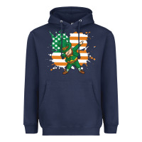 Navy dabbing leprechaun irish american flag Heavyweight Hoodie - linhVisuals