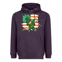 Plum dabbing leprechaun irish american flag Heavyweight Hoodie - linhVisuals