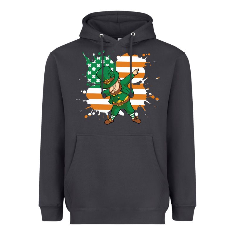 Dabbing Leprechaun Irish American Flag Heavyweight Hoodie by linhVisuals | Teevron