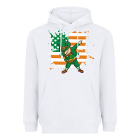 White dabbing leprechaun irish american flag Heavyweight Hoodie - linhVisuals