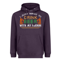 Plum i just want to drink with my friends Heavyweight Hoodie - linhVisuals