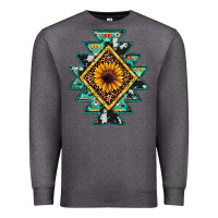 Charcoal Heather aztec leopard sunflower Premium Sweatshirt - JahusDesignShop