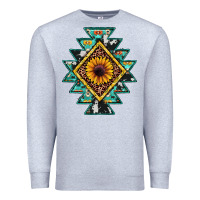 Heather Grey aztec leopard sunflower Premium Sweatshirt - JahusDesignShop