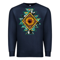 Navy aztec leopard sunflower Premium Sweatshirt - JahusDesignShop