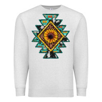 Oatmeal Heather aztec leopard sunflower Premium Sweatshirt - JahusDesignShop