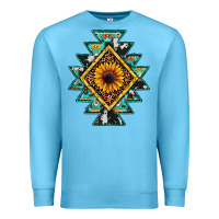 Ocean Blue aztec leopard sunflower Premium Sweatshirt - JahusDesignShop