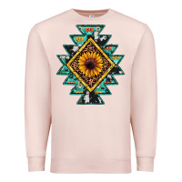 Pale Pink aztec leopard sunflower Premium Sweatshirt - JahusDesignShop
