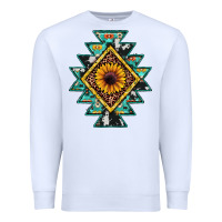 White aztec leopard sunflower Premium Sweatshirt - JahusDesignShop