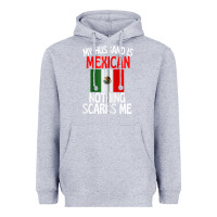 Heather Grey my husband is mexican nothing scares me funny husband zip hoodie Heavyweight Hoodie - linhVisuals