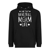 Black basketball t  shirt basketball mom life t  shirt Heavyweight Hoodie - linhVisuals