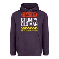 Plum funny danger grumpy old man sarcastic saying, retirement t shirt Heavyweight Hoodie - linhVisuals