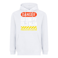 White funny danger grumpy old man sarcastic saying, retirement t shirt Heavyweight Hoodie - linhVisuals