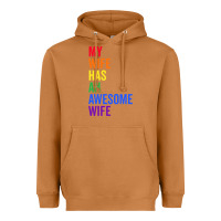Meerkat my wife has an awesome wife funny lesbian wedding gift t shirt Heavyweight Hoodie - linhVisuals