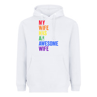 White my wife has an awesome wife funny lesbian wedding gift t shirt Heavyweight Hoodie - linhVisuals