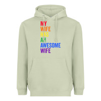 Matcha my wife has an awesome wife funny lesbian wedding gift t shirt Heavyweight Hoodie - linhVisuals