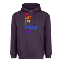 Plum my wife has an awesome wife funny lesbian wedding gift t shirt Heavyweight Hoodie - linhVisuals