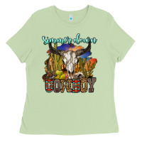 Matcha simmer down cowboy Ladies Tee - OliviaCreatesArt