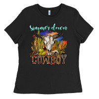 Black simmer down cowboy Ladies Tee - OliviaCreatesArt