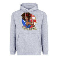 Heather Grey puerto rican girl strong t shirt puerto rico pride boricua Heavyweight Hoodie - linhVisuals