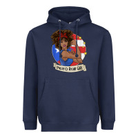 Navy puerto rican girl strong t shirt puerto rico pride boricua Heavyweight Hoodie - linhVisuals